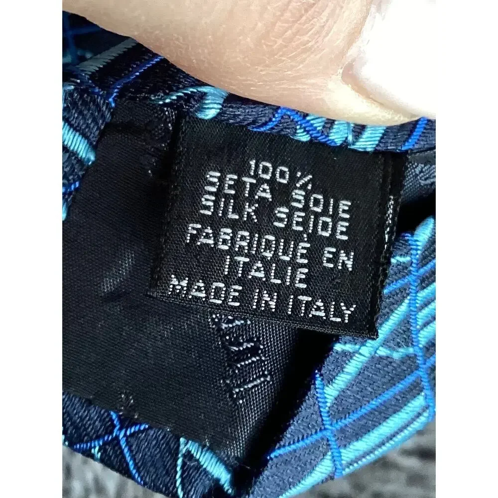 Tiffany & Co. Men's 100% Silk Roman Numerals Neck Tie Made in Italy Blue‎